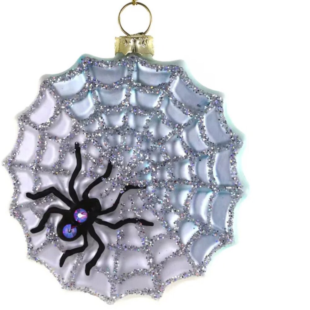 Spider Web Glass Ornament